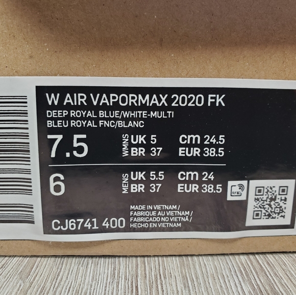 Nike Air VaporMax 2020 Flyknit Women Deep Royal Blue Size 7.5 - Picture 6 of 6